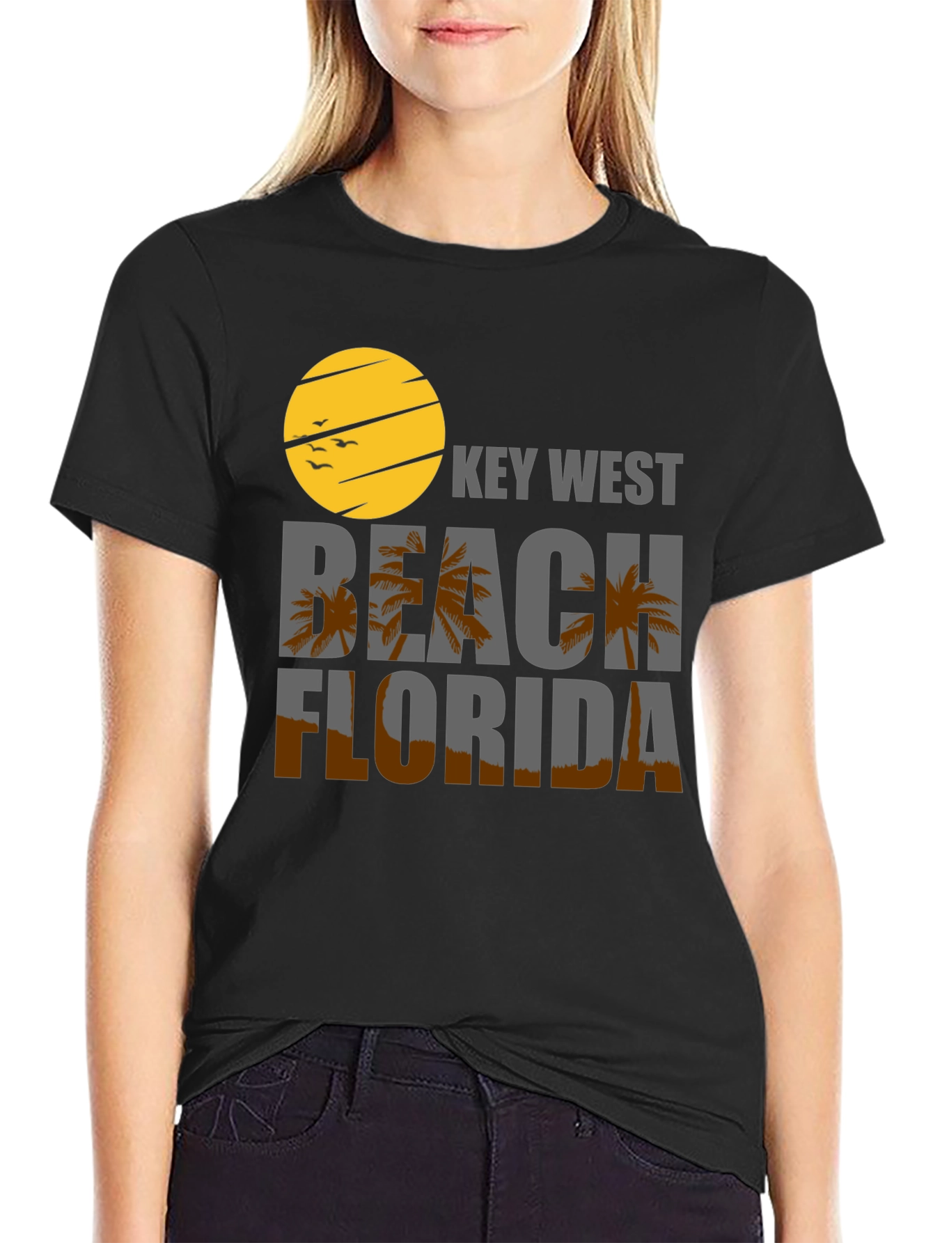 Key West Beach Florida Black T-Shirt