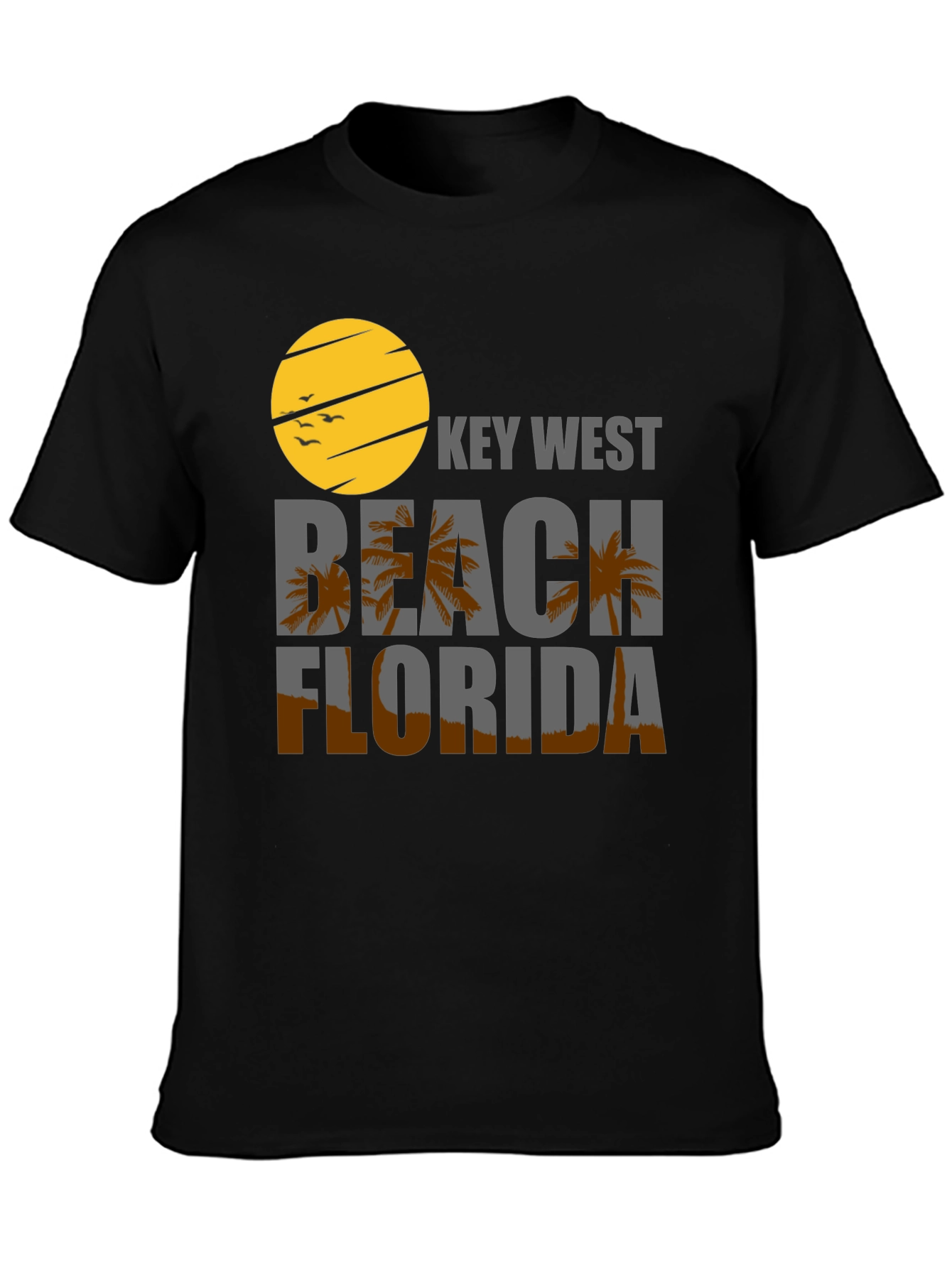 Key West Beach Florida Black T-Shirt