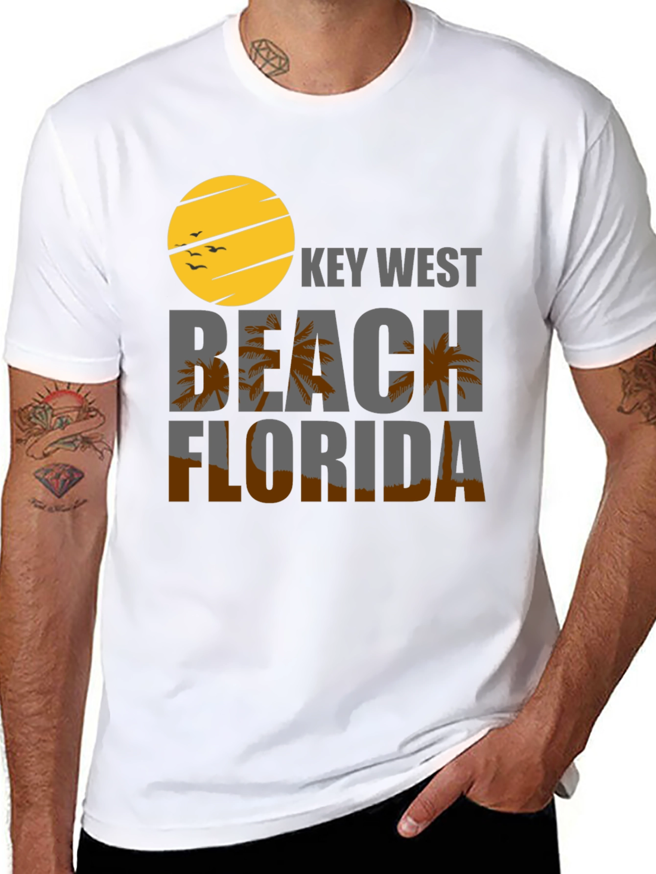 Key West Beach Florida Black T-Shirt