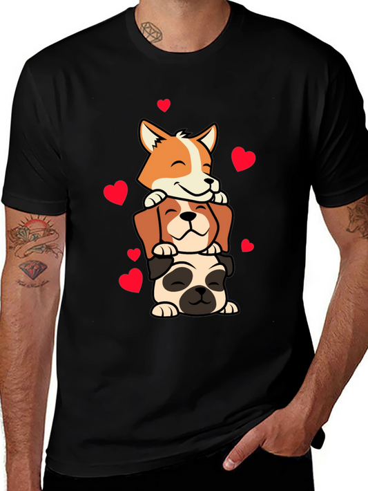 Cute Dog Stack T-Shirt - Corgi Beagle Pug