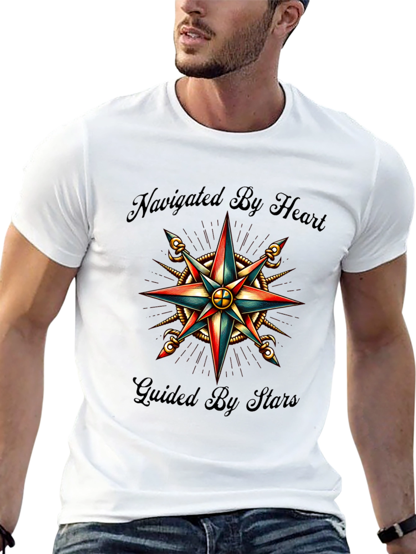Navigated by Heart Compass Graphic Tee