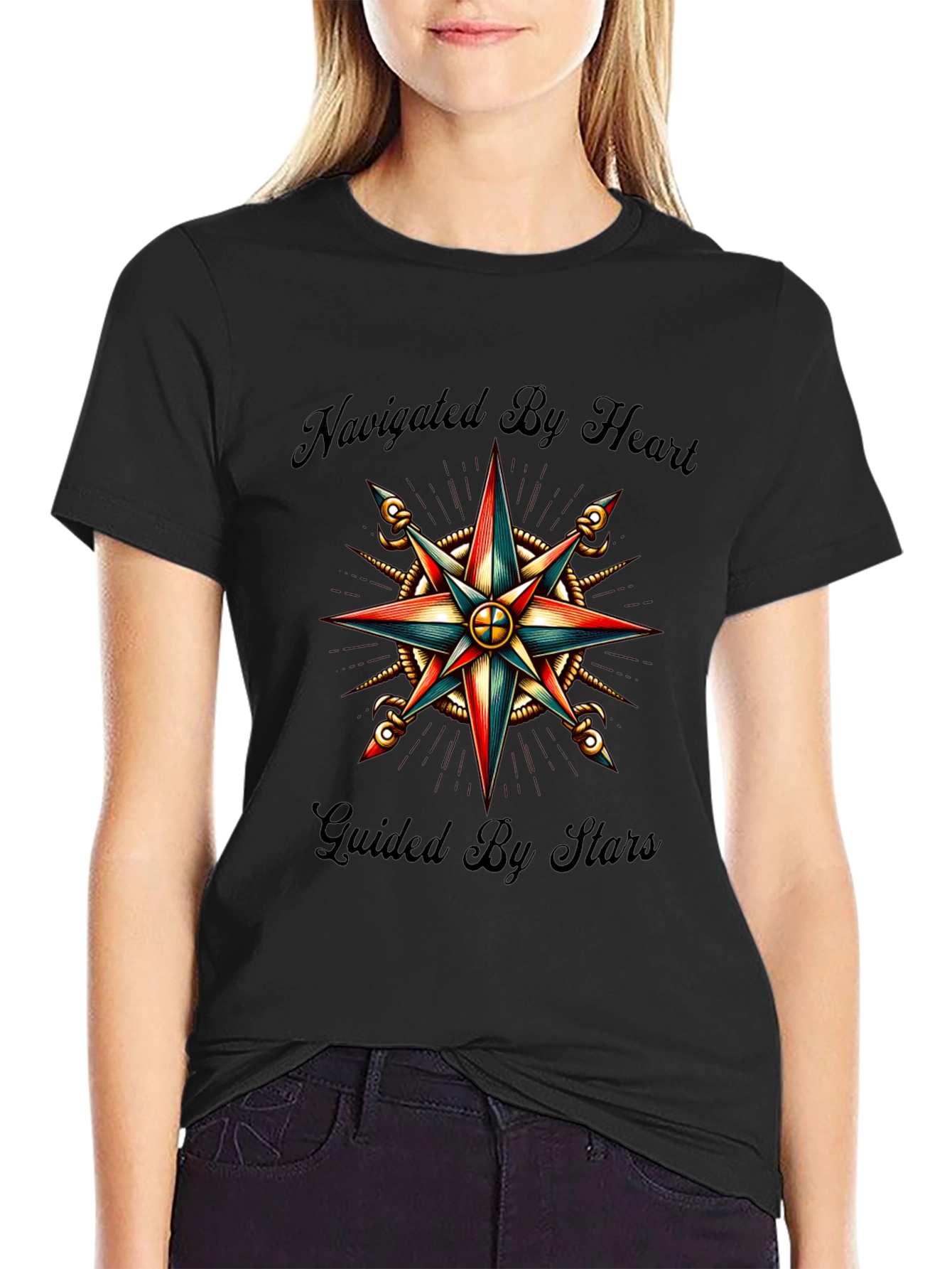 Navigated by Heart Compass Graphic Tee