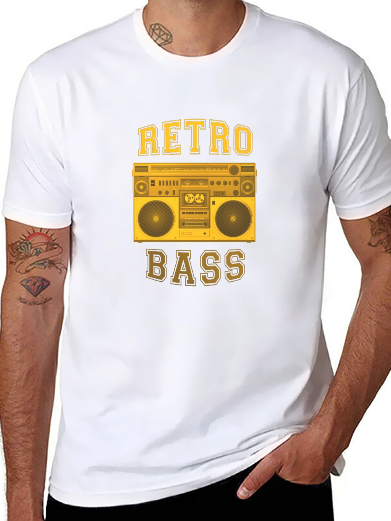 Retro Bass Boombox Graphic T-Shirt