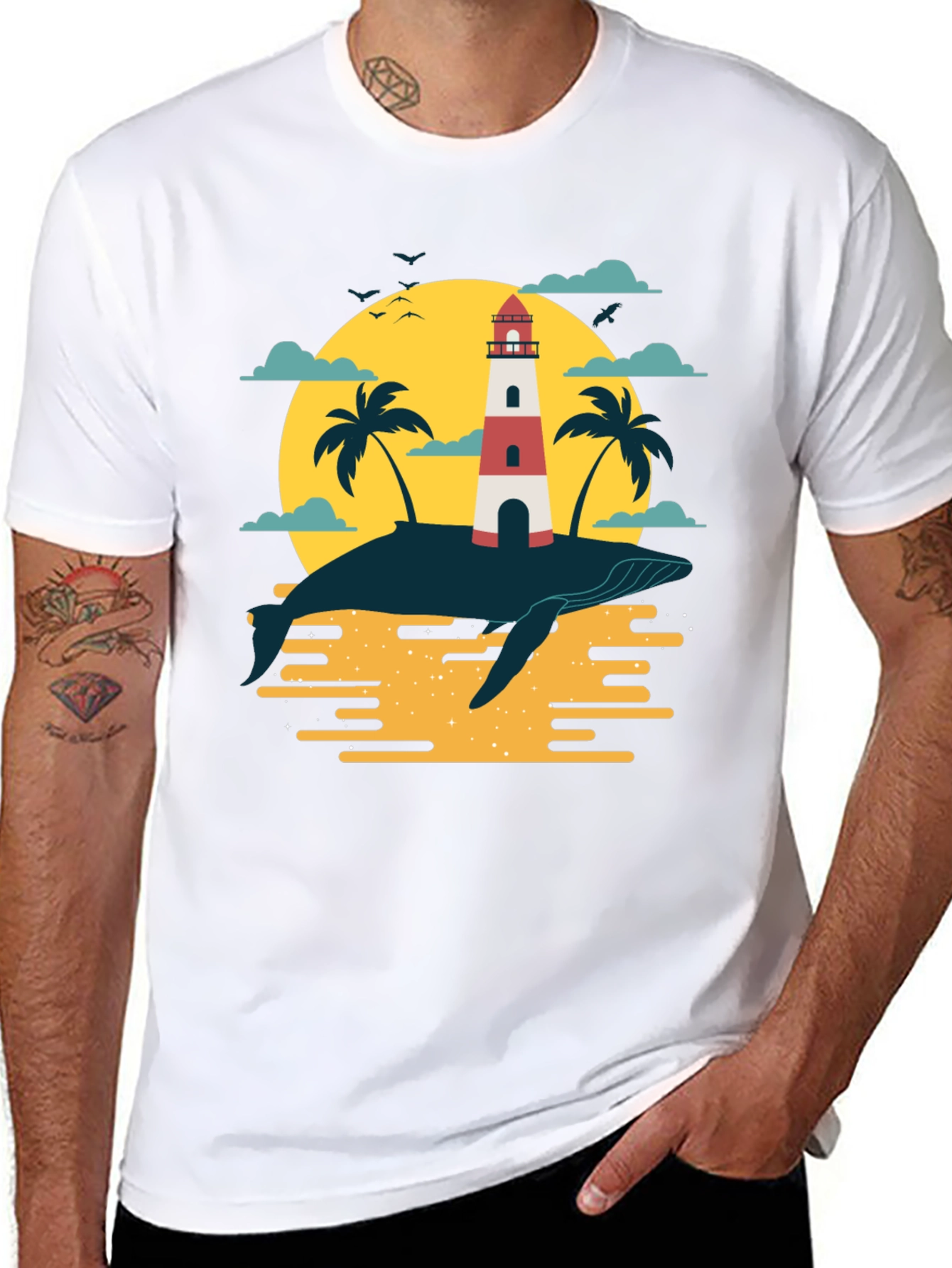Whale Island Lighthouse Graphic T-Shirt