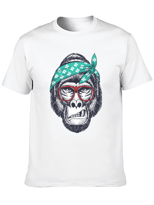 Gorilla with Bandana Graphic Tee - Cool Casual Style