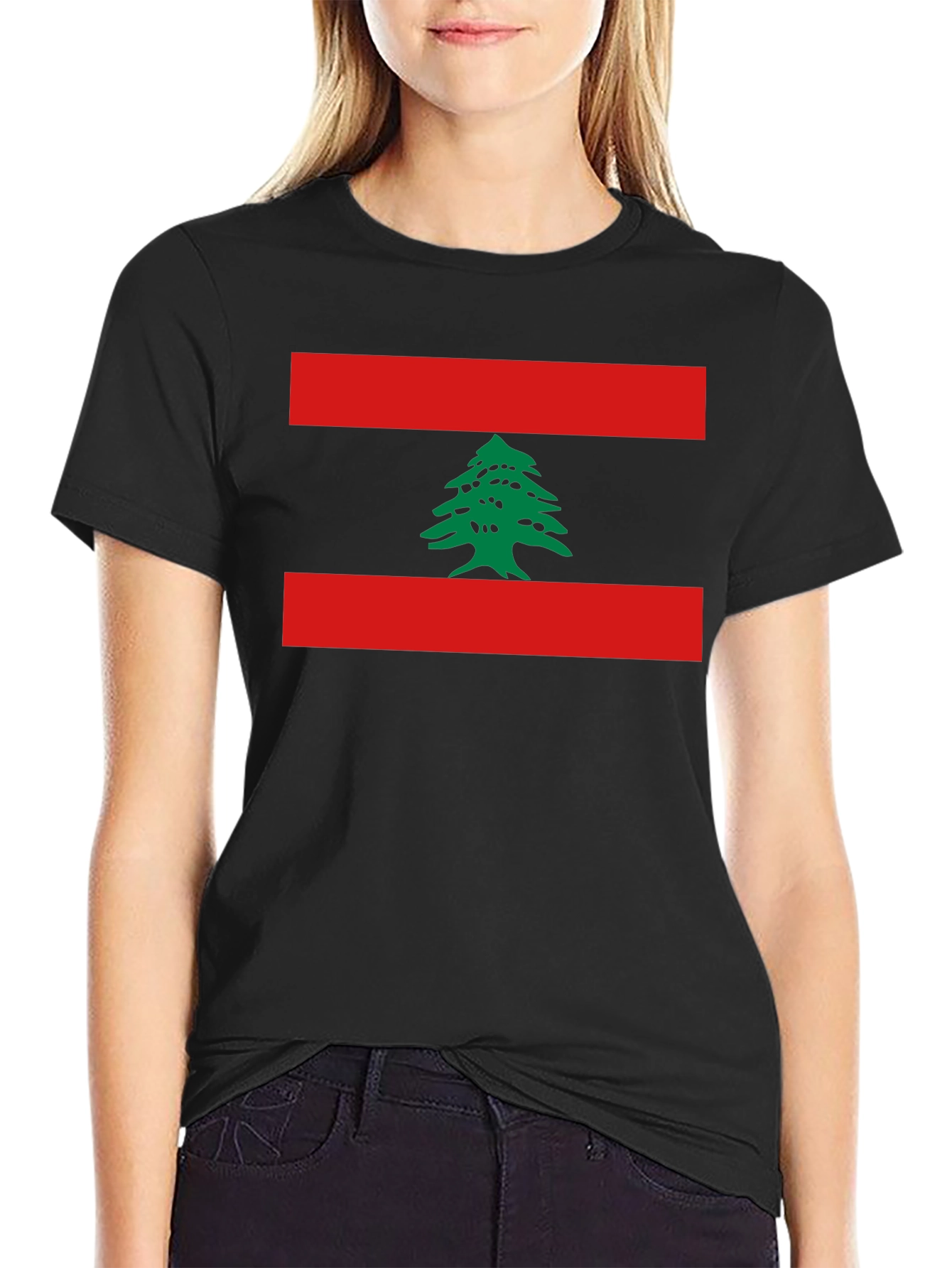Lebanon Flag T-Shirt Cedar Tree Design