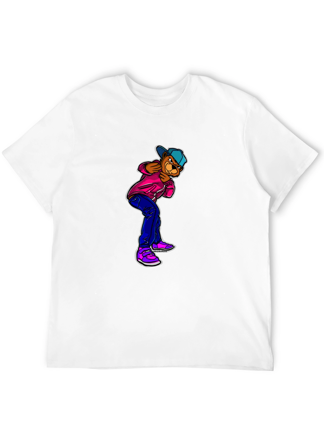 Cartoon Bear Graphic Black T-Shirt