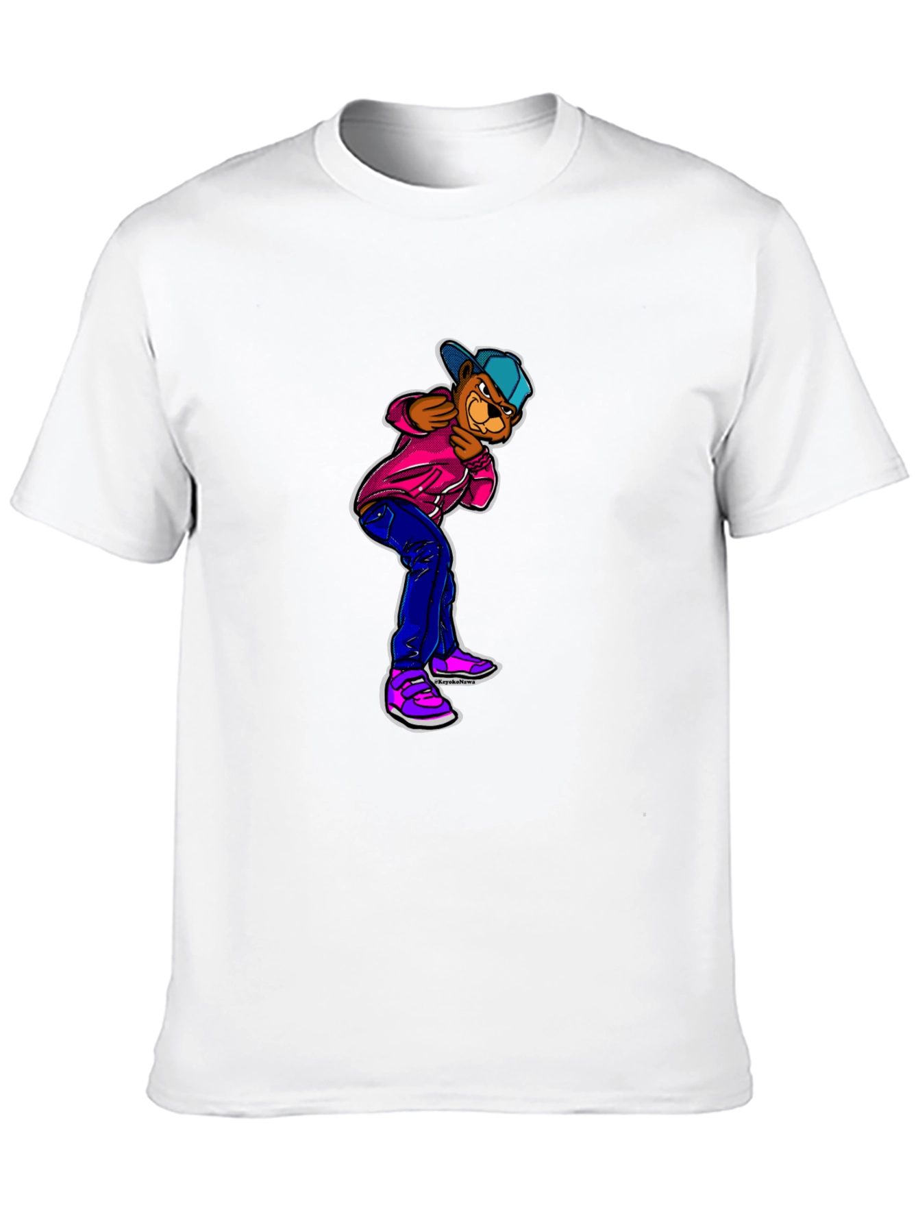 Cartoon Bear Graphic Black T-Shirt