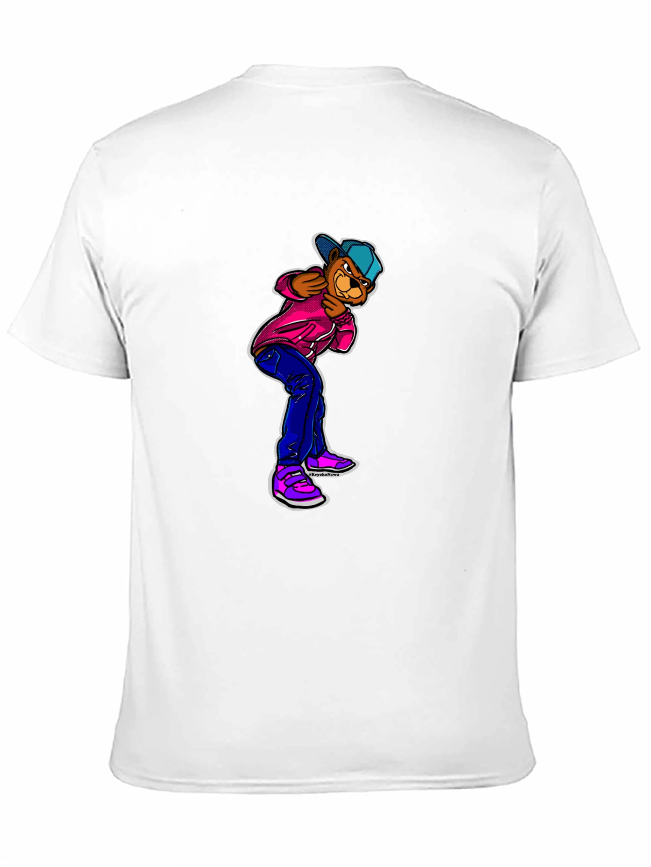 Cartoon Bear Graphic Black T-Shirt
