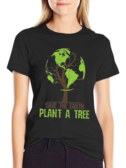 Earth Tree Graphic T-Shirt - Save the Planet