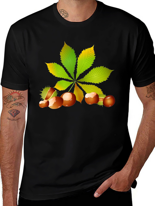 Chestnut Leaf Black Graphic Tee