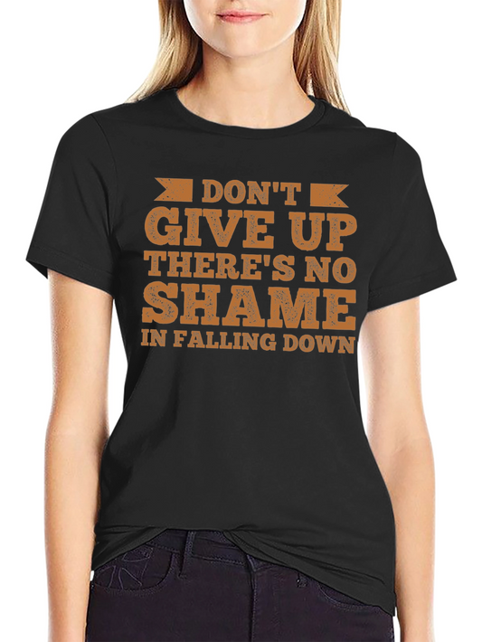 Dont Give Up Graphic Tee - Black Cotton T-Shirt