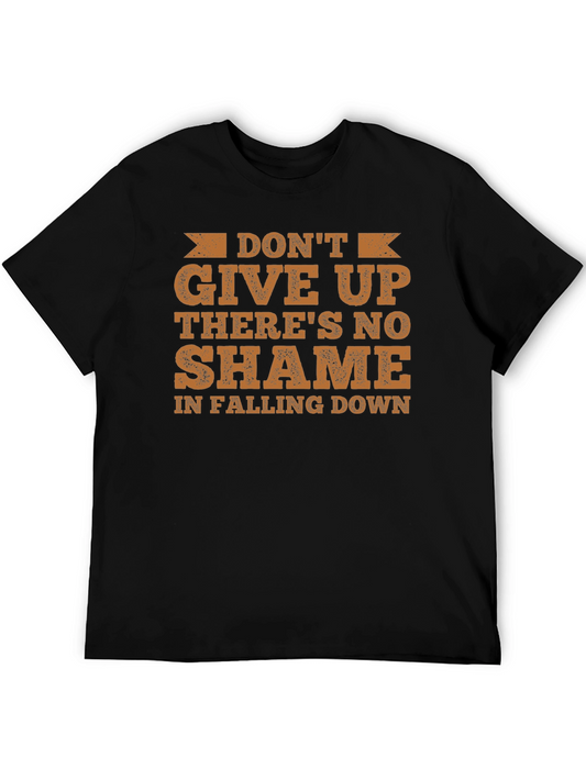 Dont Give Up Graphic Tee - Black Cotton T-Shirt