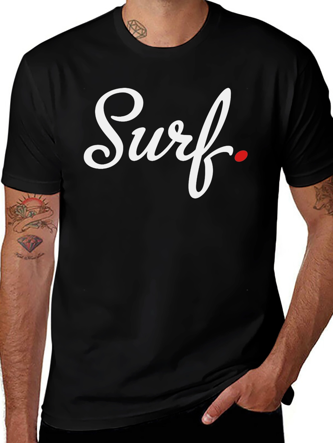 Surf Script Black T-Shirt