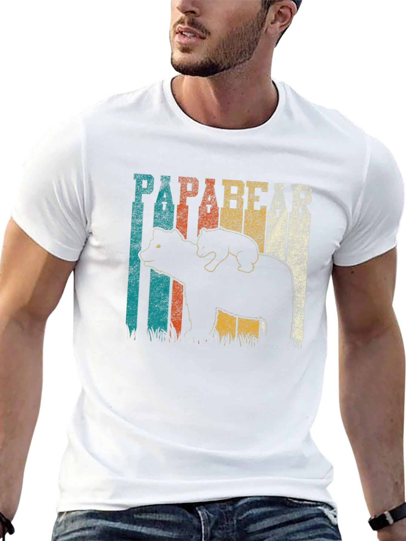Papa Bear Retro T-Shirt - Fathers Day Gift