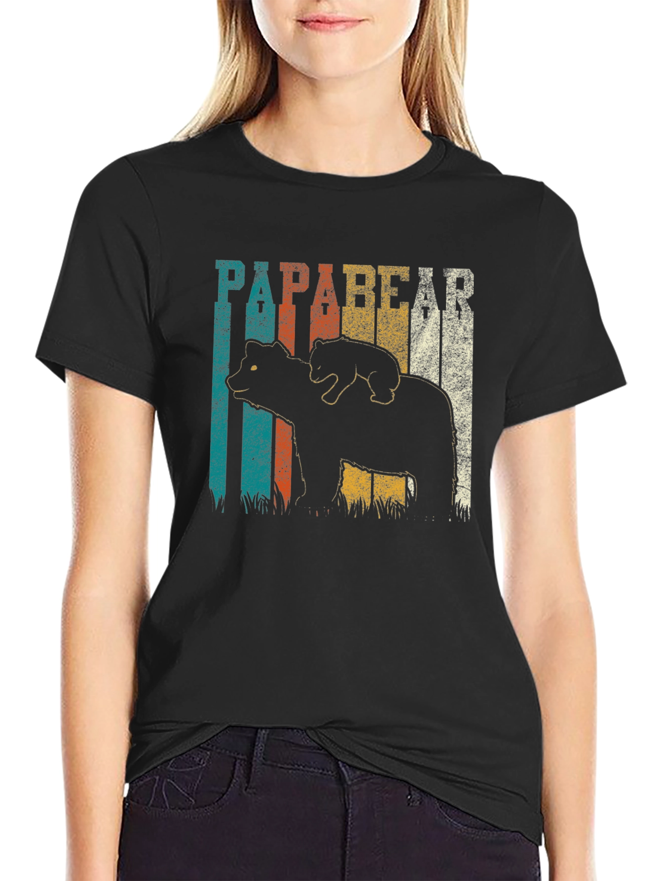 Papa Bear Retro T-Shirt - Fathers Day Gift