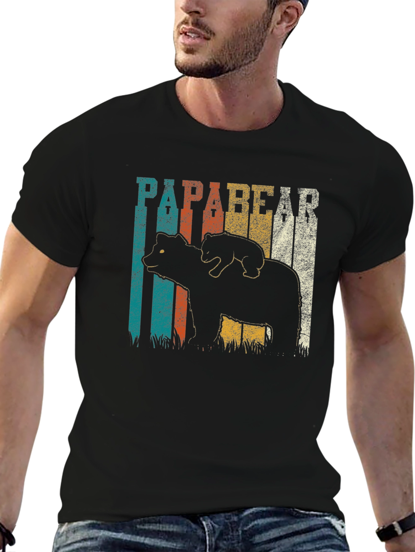 Papa Bear Retro T-Shirt - Fathers Day Gift