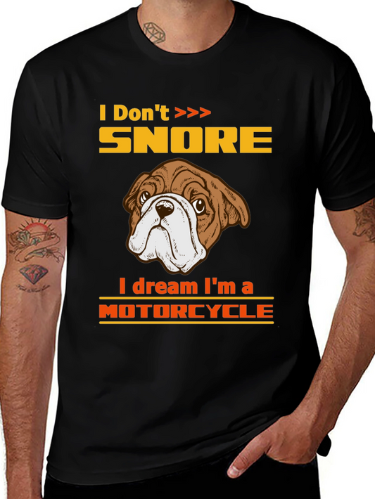 Funny Bulldog Motorcycle Dream T-Shirt