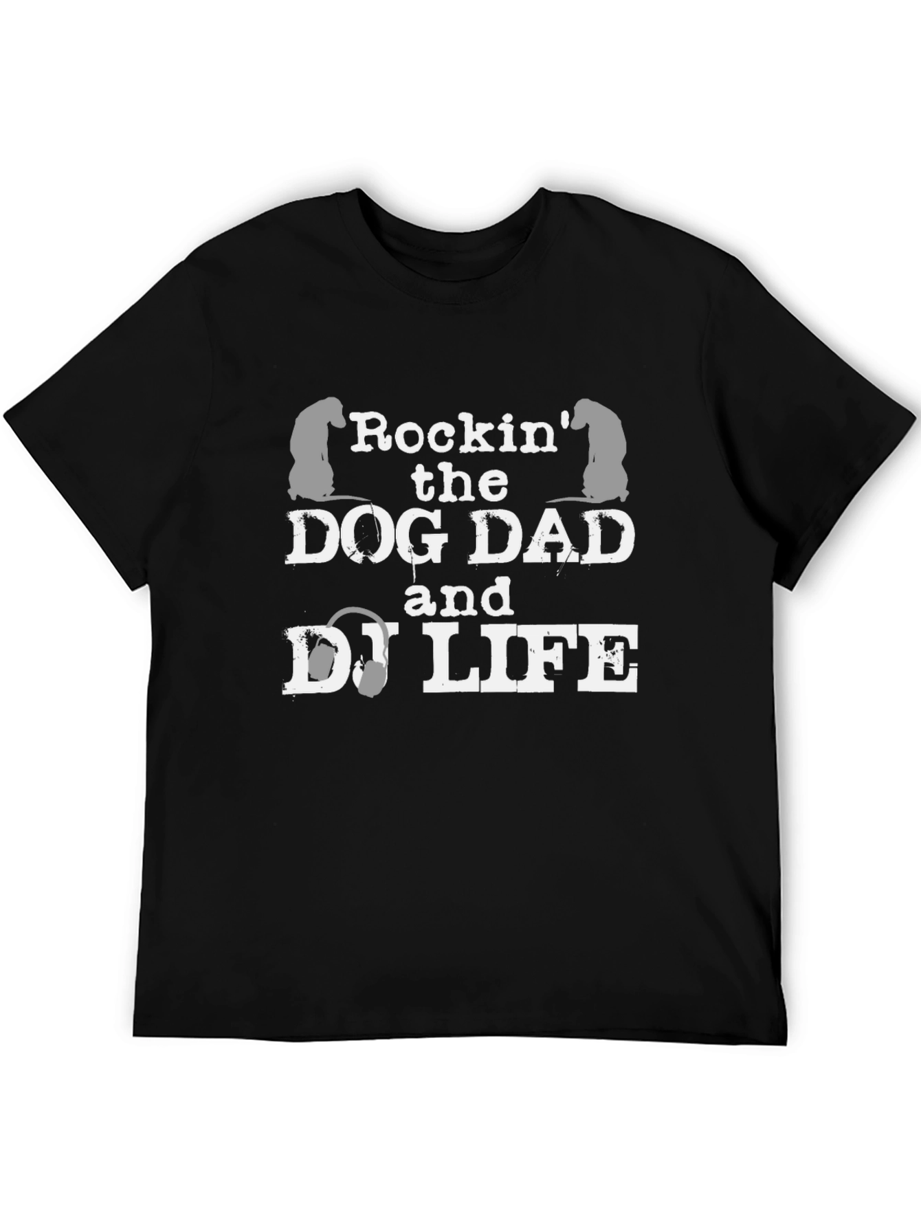 Dog Dad & DJ Life Graphic Tee - Black