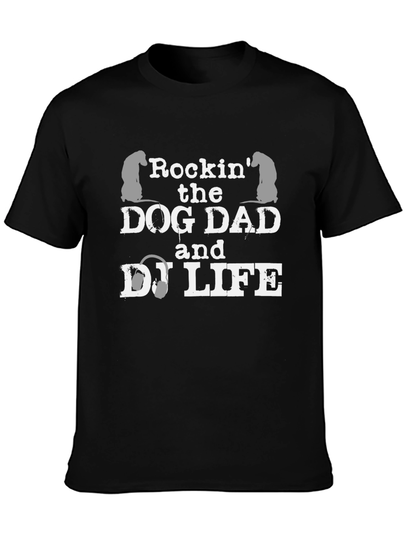 Dog Dad & DJ Life Graphic Tee - Black