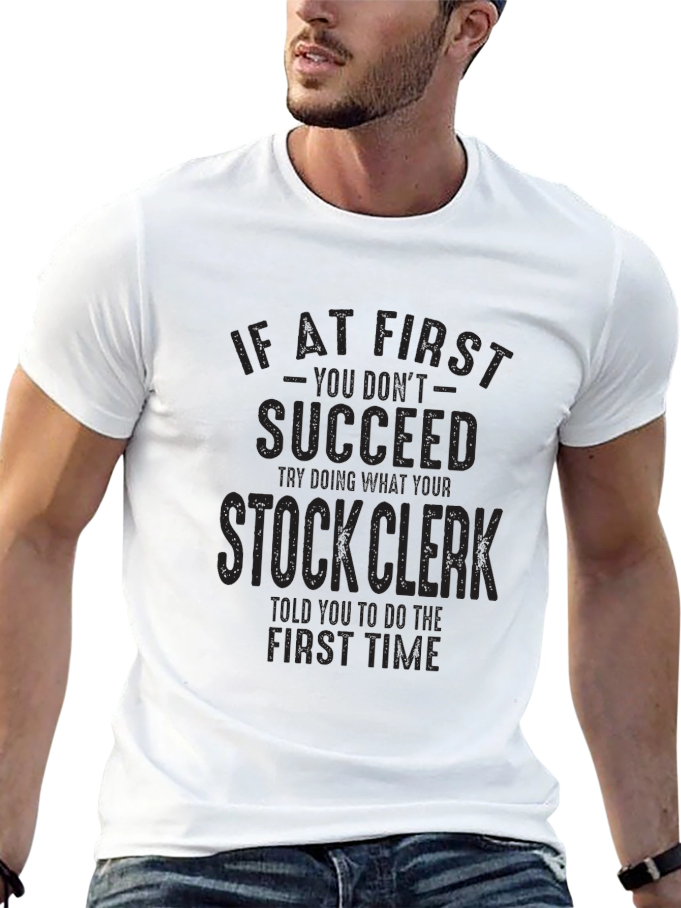 Succeed Stock Clerk Black Graphic T-Shirt