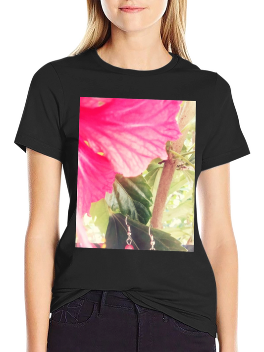 Floral Print Black Tee