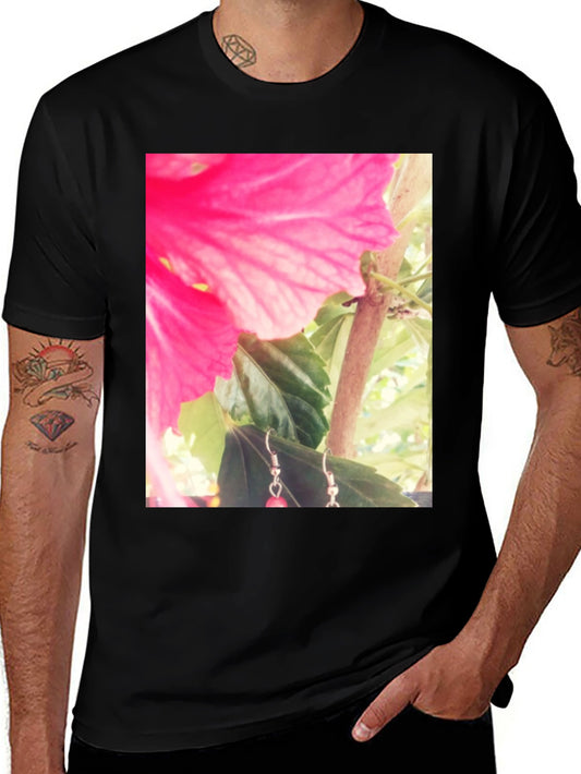 Floral Print Black Tee