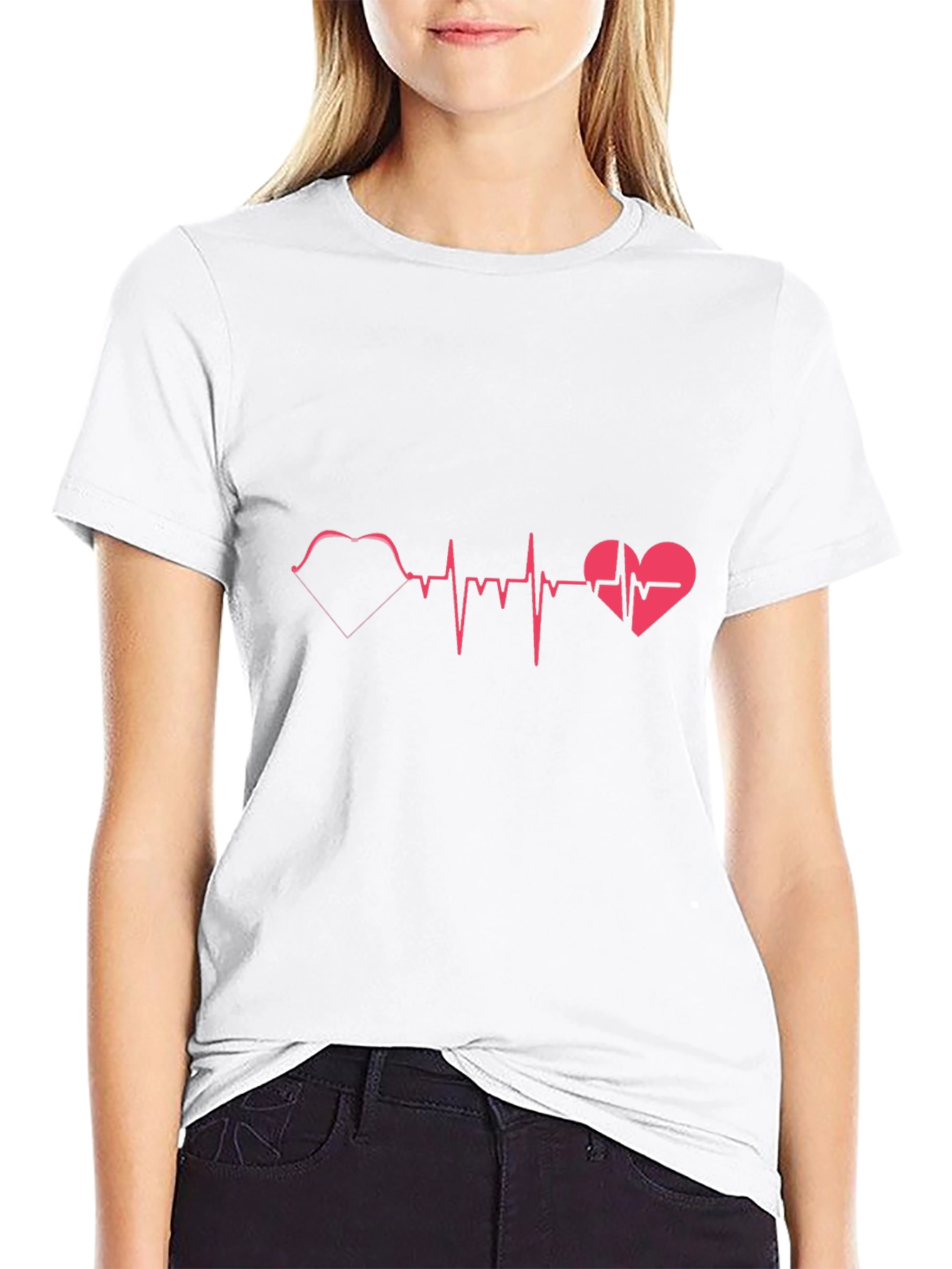 Heartbeat Heart Love Graphic T-Shirt