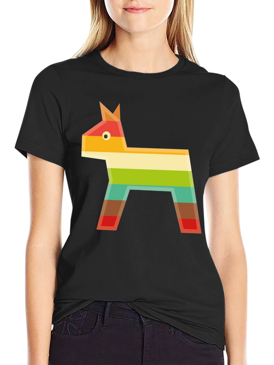 Geometric Piñata Graphic Tee - Black Casual T-Shirt