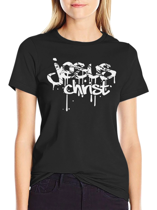 Jesus Christ Graphic Tee - Black Cotton T-Shirt