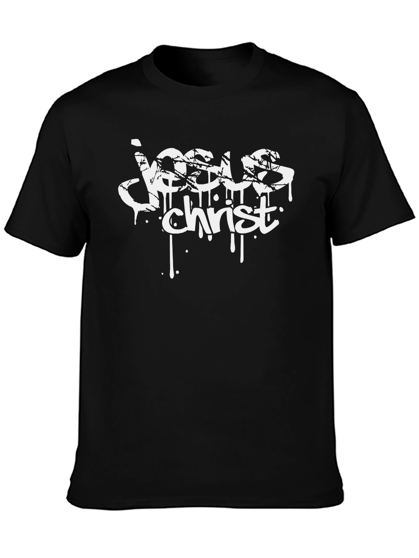 Jesus Christ Graphic Tee - Black Cotton T-Shirt