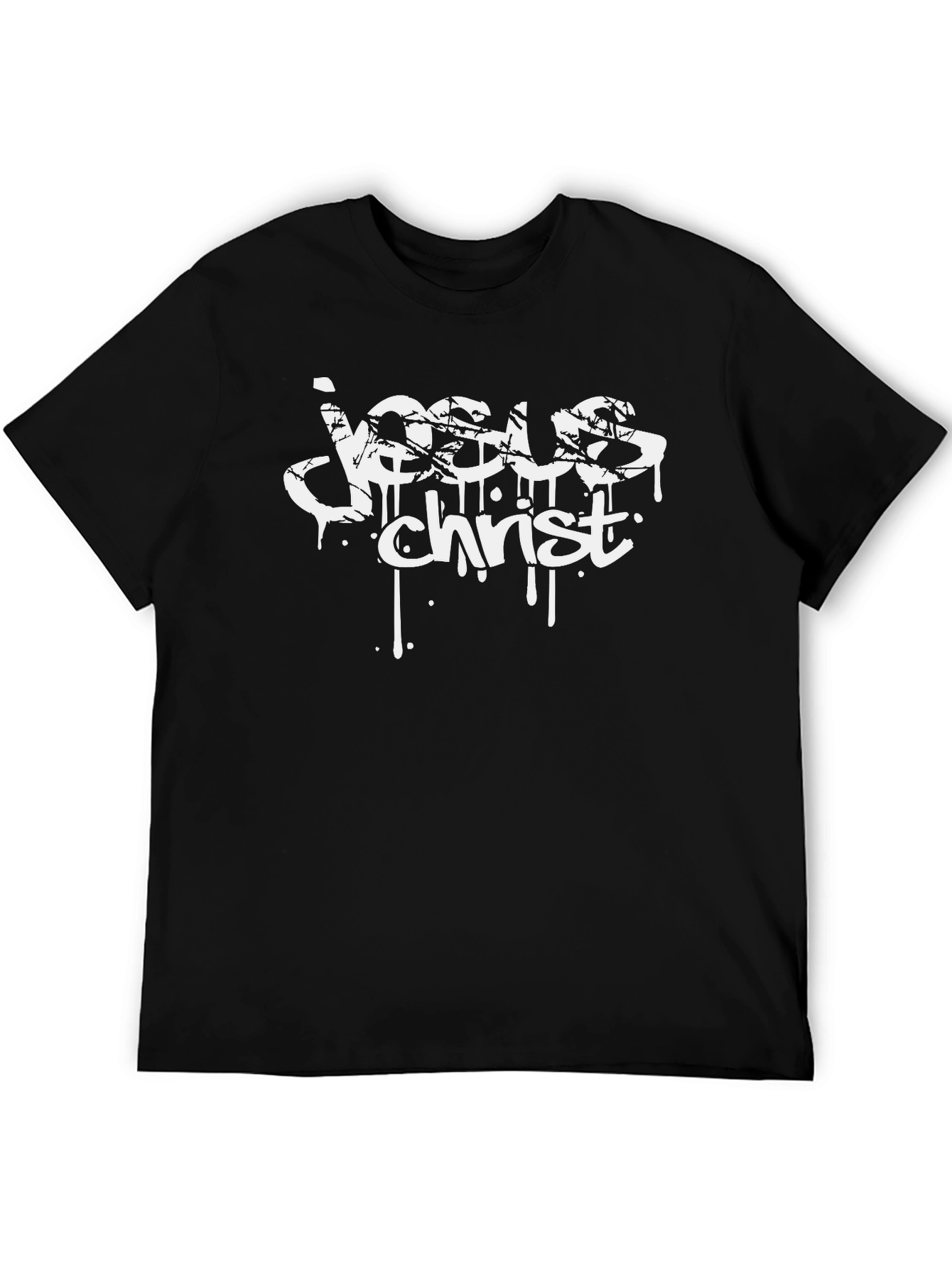 Jesus Christ Graphic Tee - Black Cotton T-Shirt