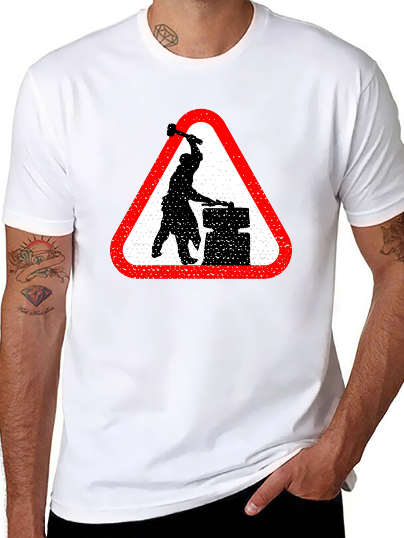 Blacksmith Warning Sign Graphic Tee