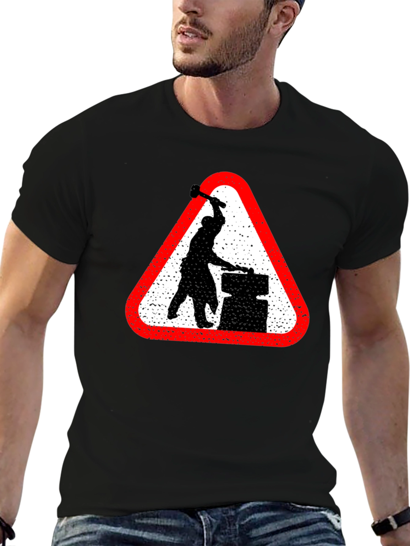 Blacksmith Warning Sign Graphic Tee