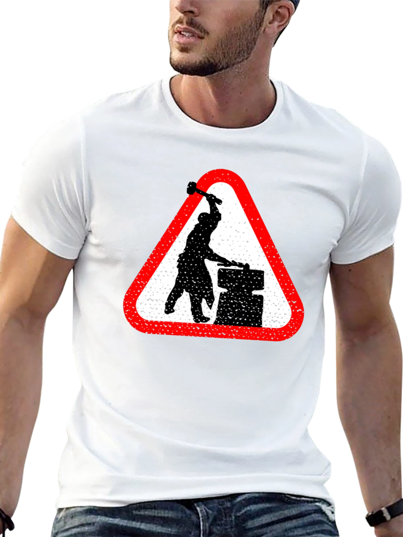 Blacksmith Warning Sign Graphic Tee