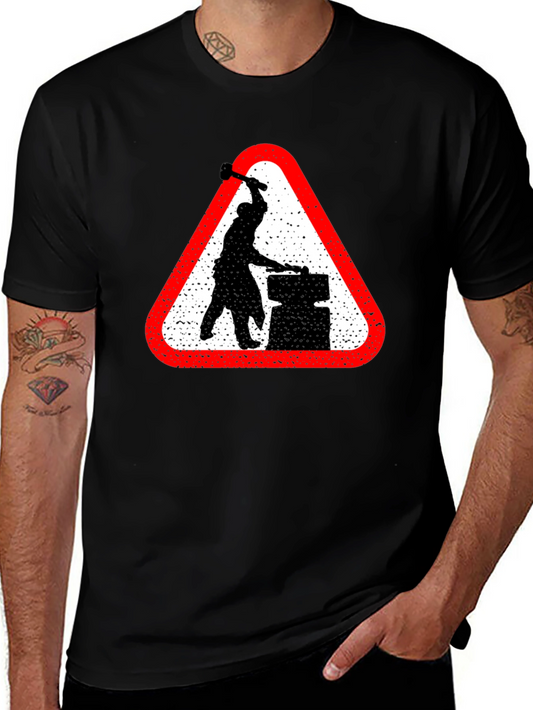 Blacksmith Warning Sign Graphic Tee