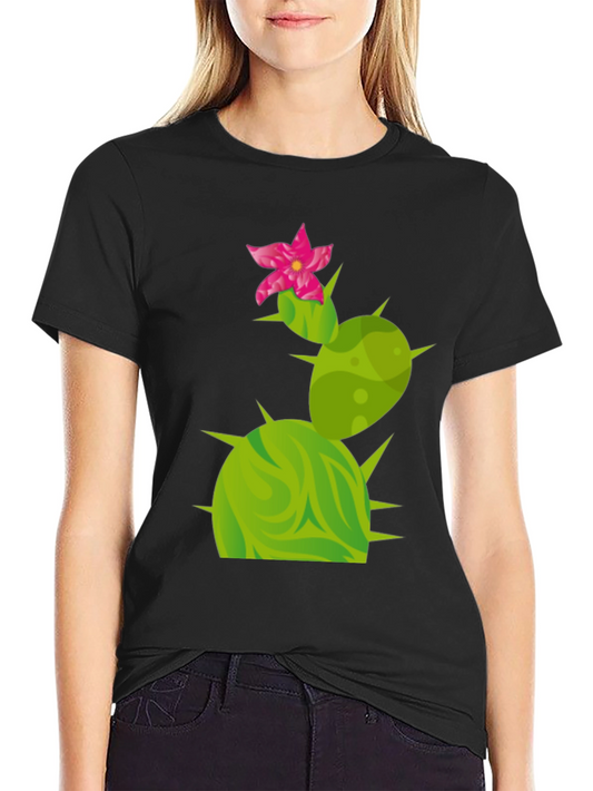 Cactus Flower Graphic Tee - Trendy Desert Style
