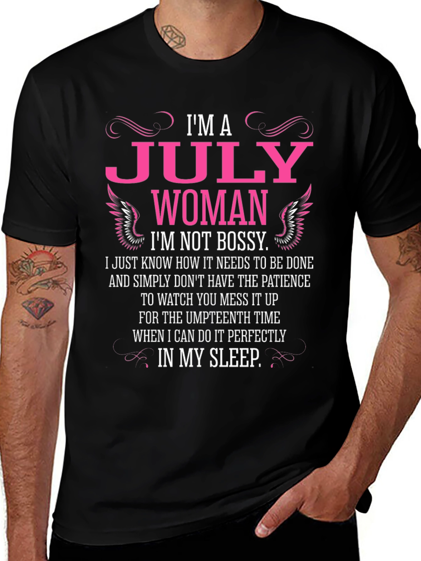 Im A July Woman Black T-Shirt