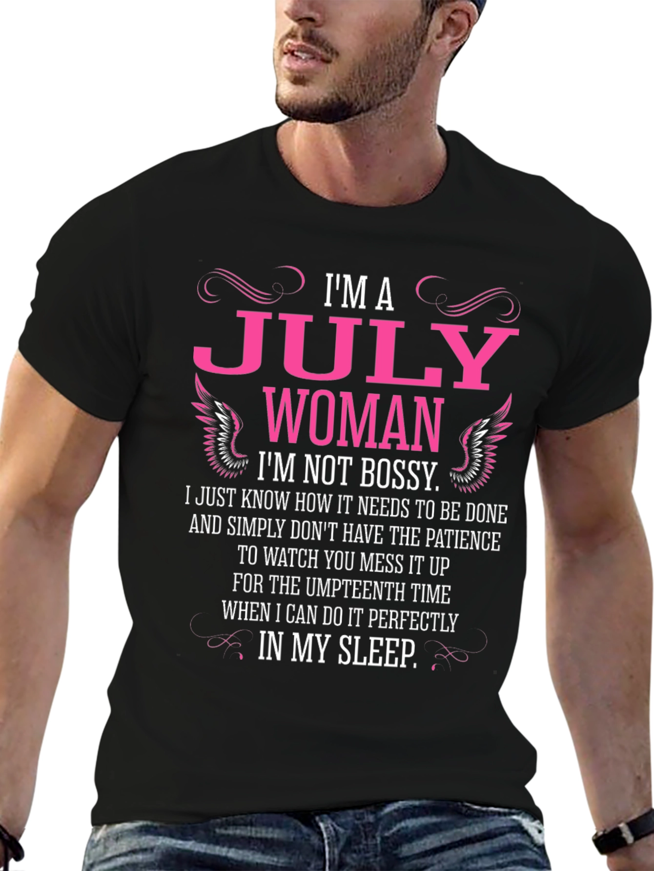 Im A July Woman Black T-Shirt