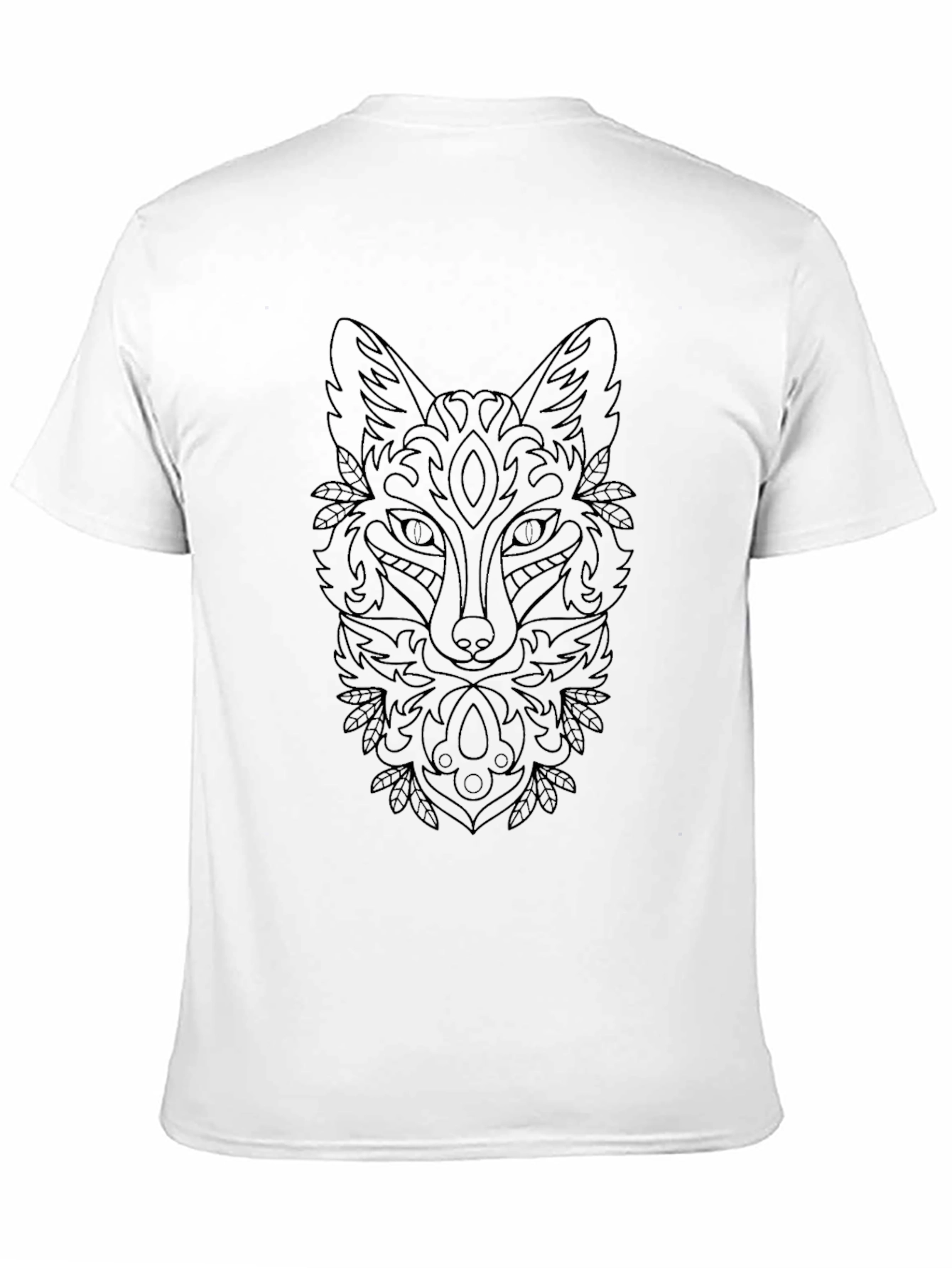 Abstract Fox Graphic Black T-Shirt