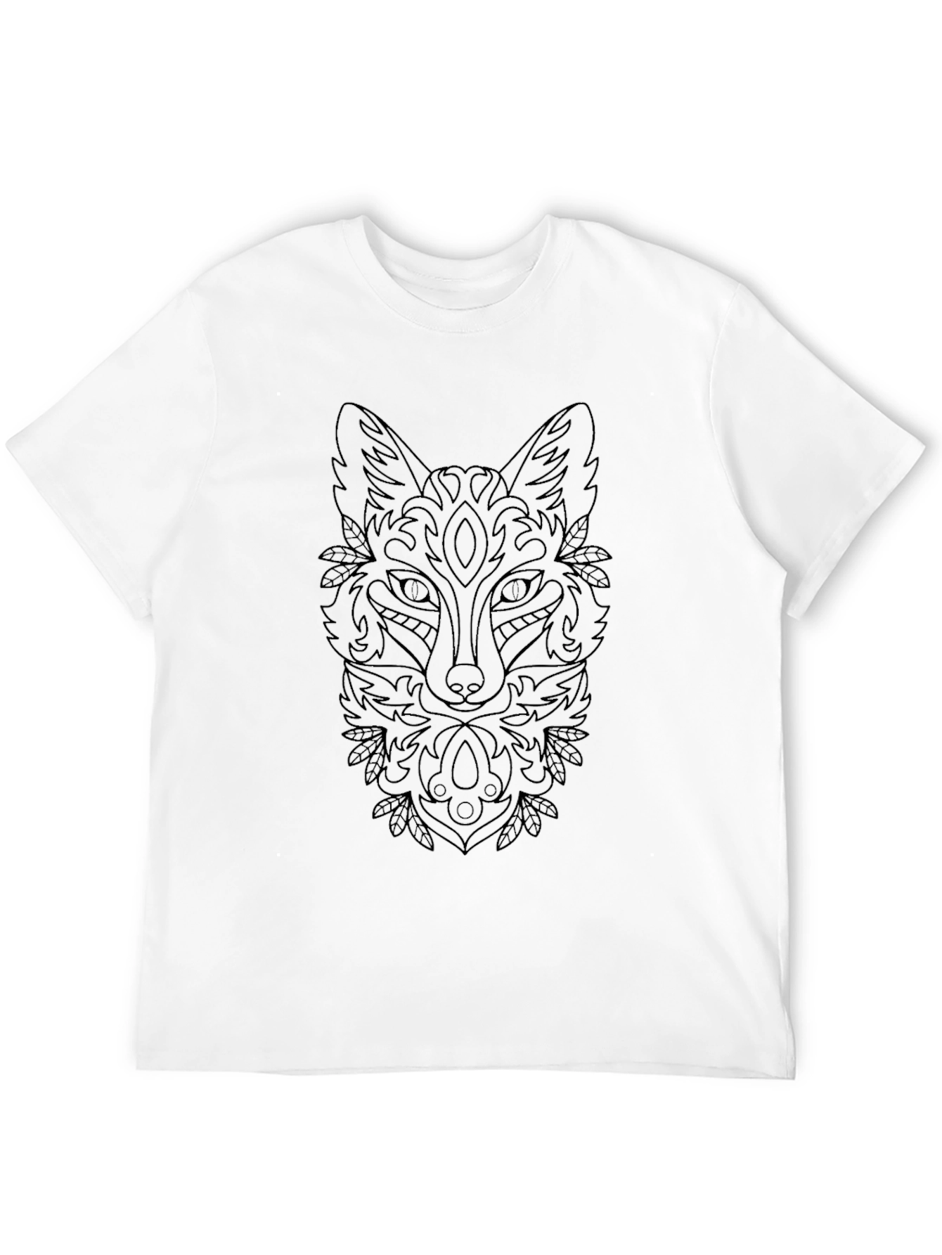 Abstract Fox Graphic Black T-Shirt