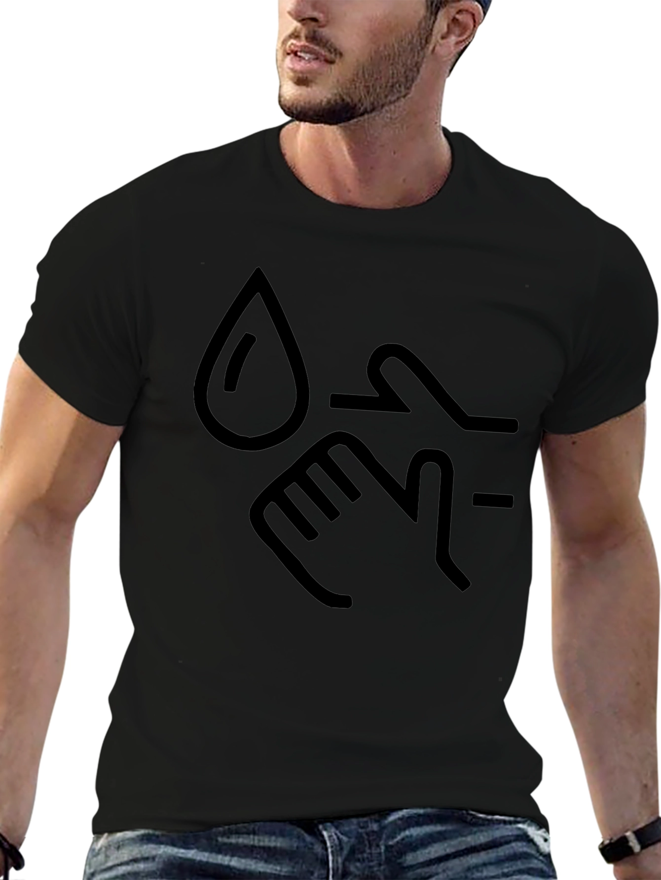 Wash Hands Graphic Tee - Black Cotton Blend