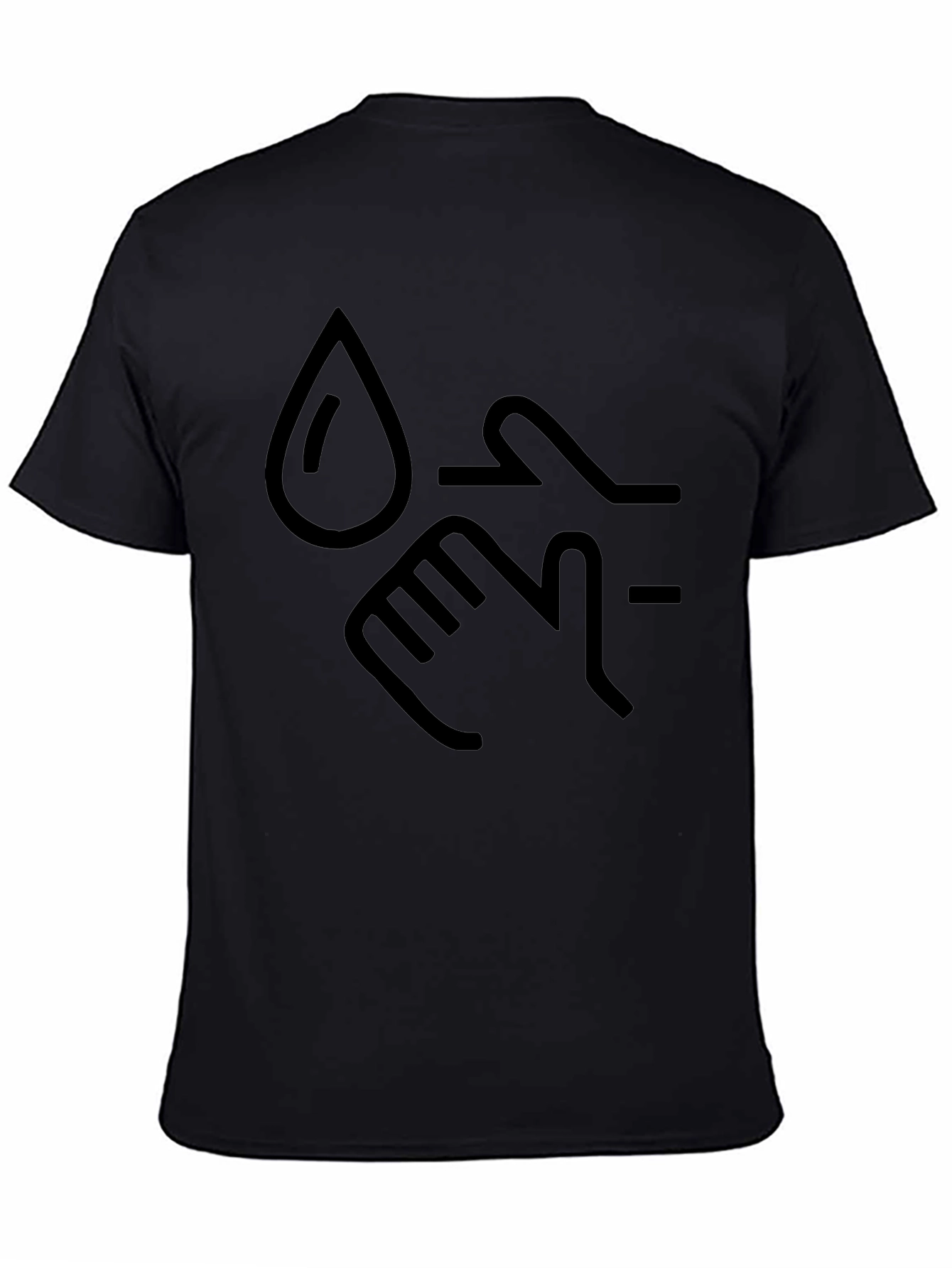 Wash Hands Graphic Tee - Black Cotton Blend