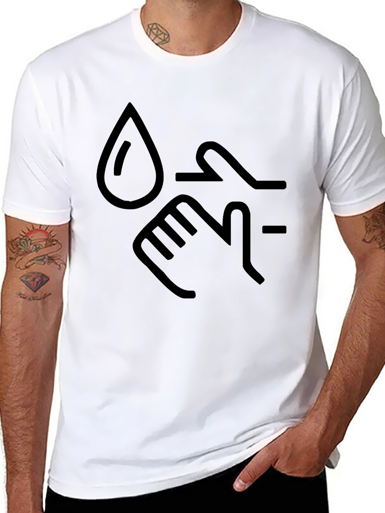Wash Hands Graphic Tee - Black Cotton Blend