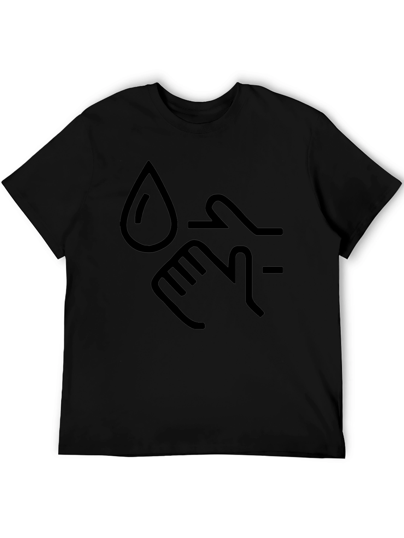 Wash Hands Graphic Tee - Black Cotton Blend