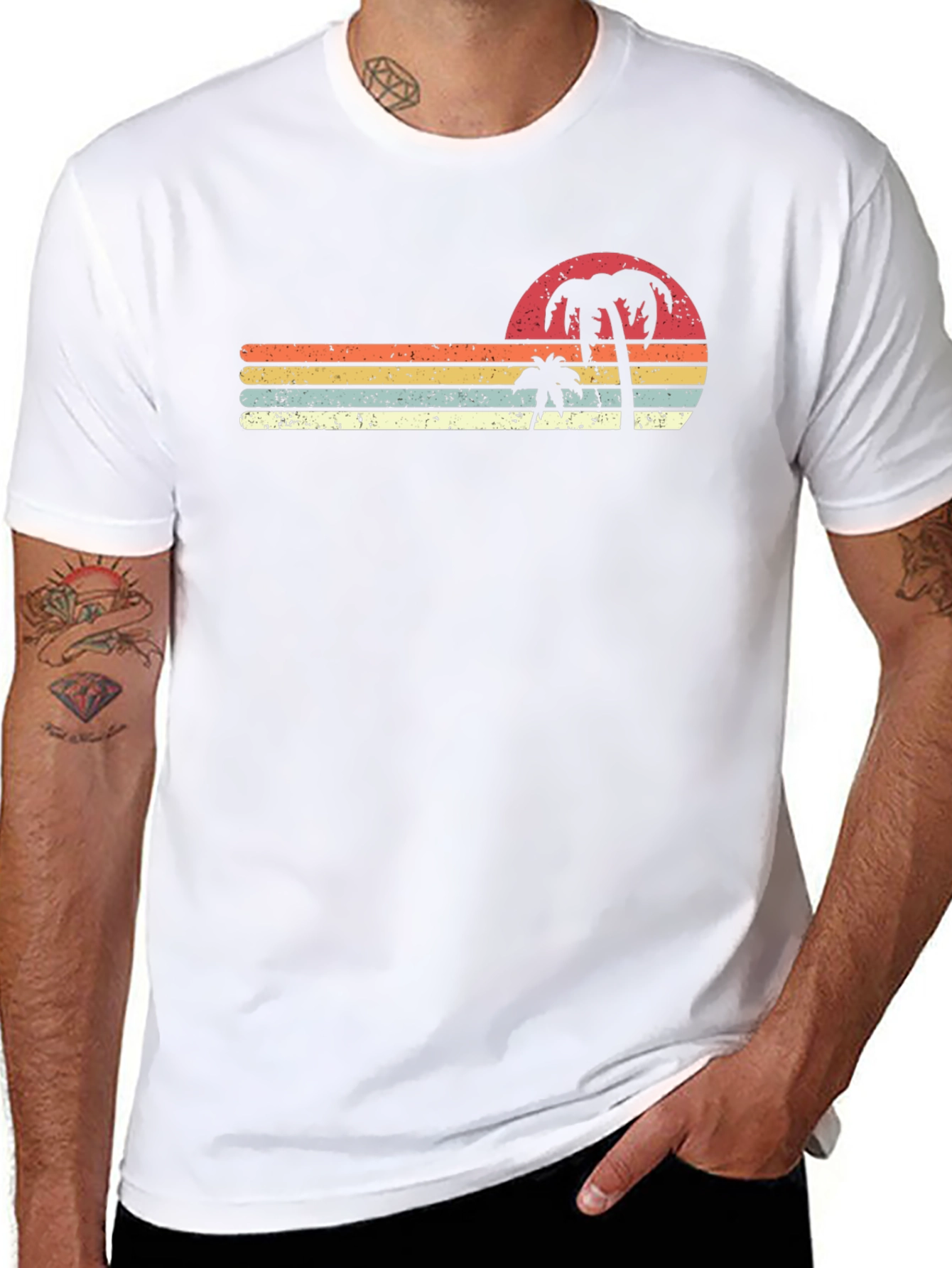 Retro Palm Sunset Graphic Tee