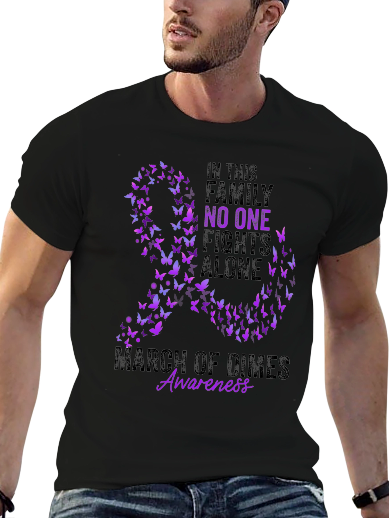 March of Dimes Awareness Butterfly Ribbon T-Shirt