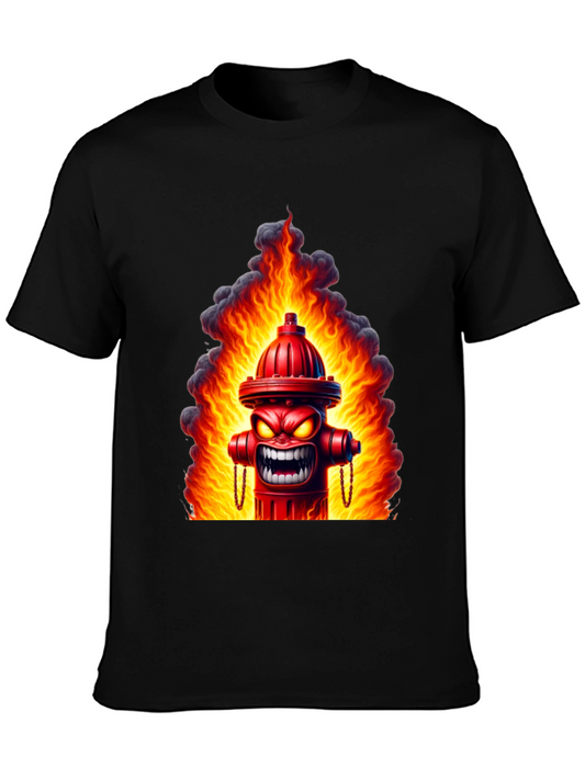 Fiery Hydrant Graphic Tee - Bold Statement Shirt