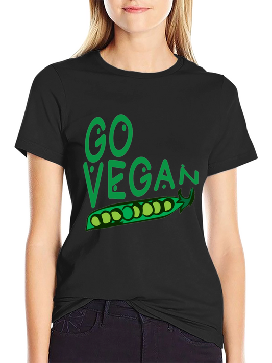Go Vegan T-Shirt - Pea Pod Design