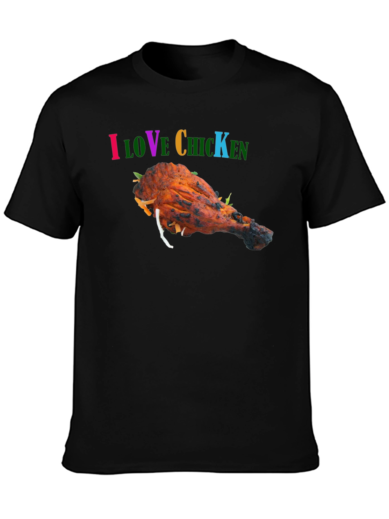 I Love Chicken Black Graphic Tee